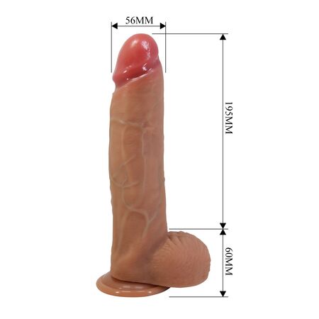 Телесный фаллоимитатор из жидкого силикона Mendel - 25,5 см.